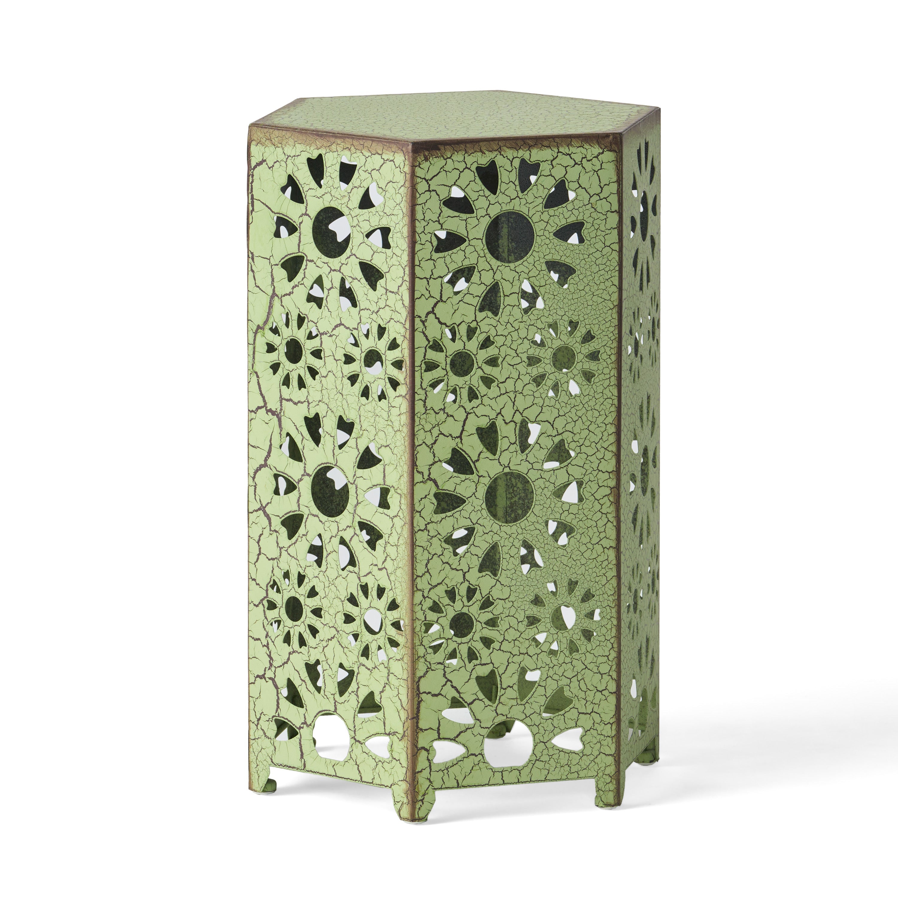 ELIANA 12' Side Table Sunburst Design Green Iron Compact