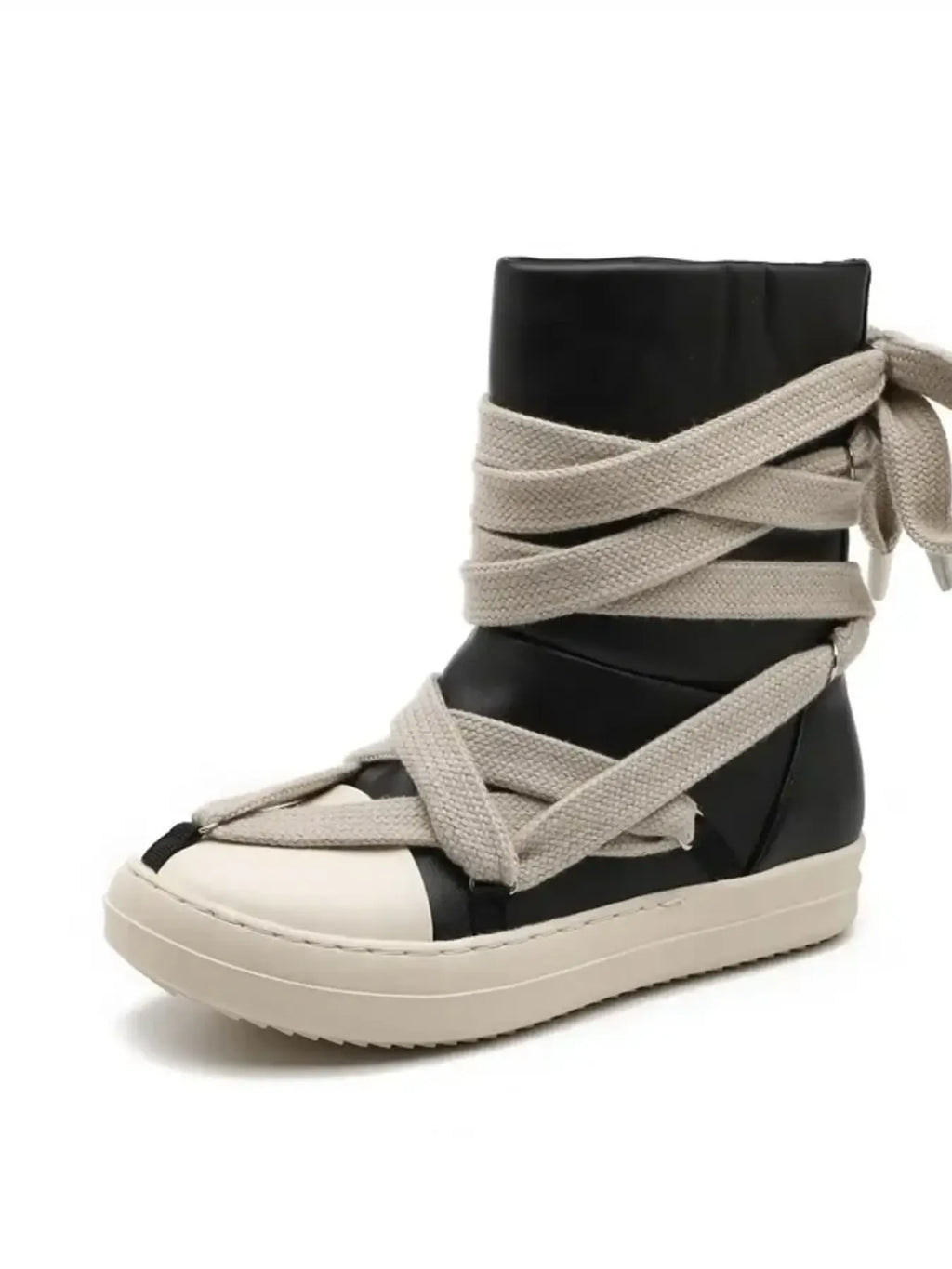 Lace-Up Round Neck Sneaker Boots