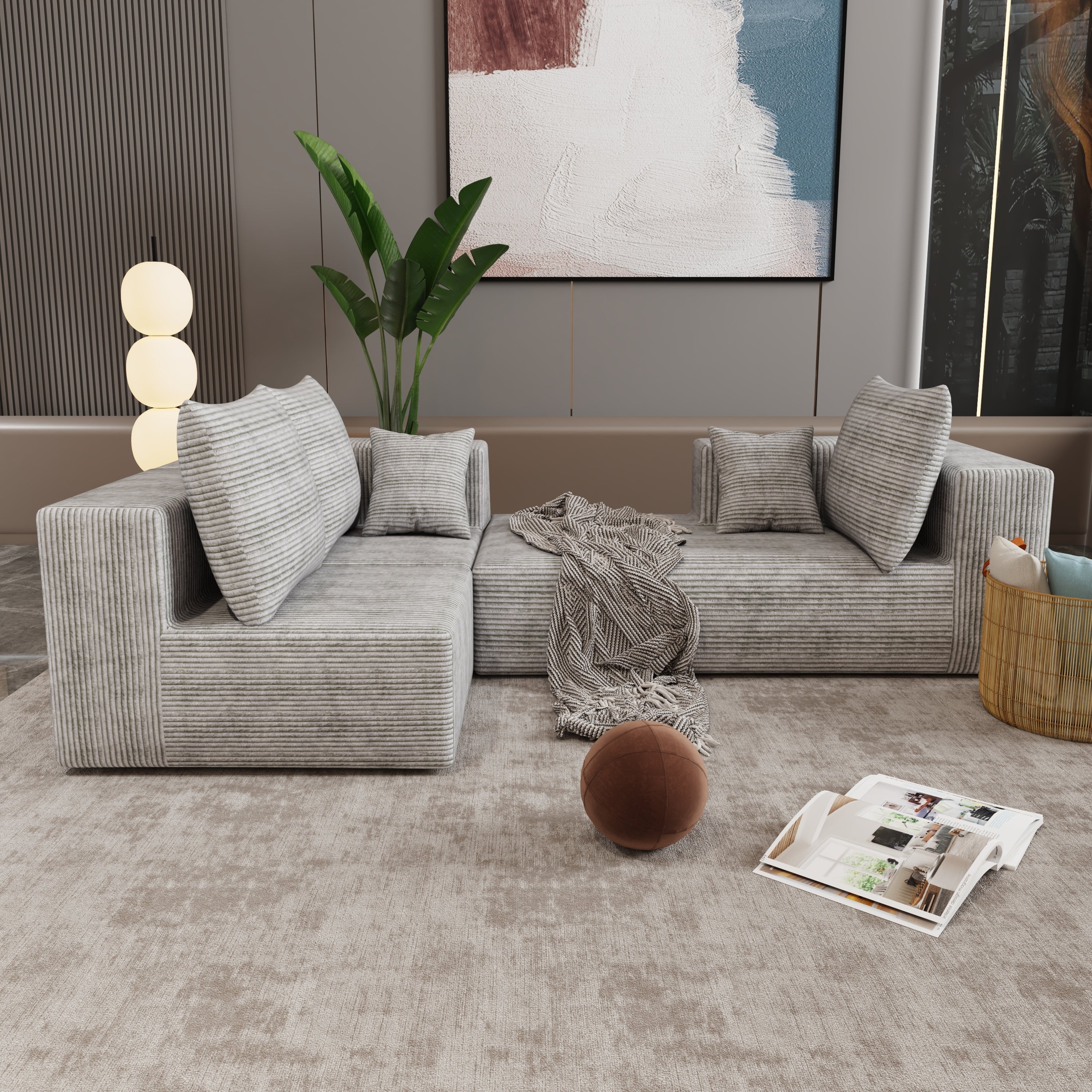 Corner combination sofa, sectional sofa ,couch sofa,sofa bed, made of high-density sponge and soft plush fabric, with multiple combinations available(gray)