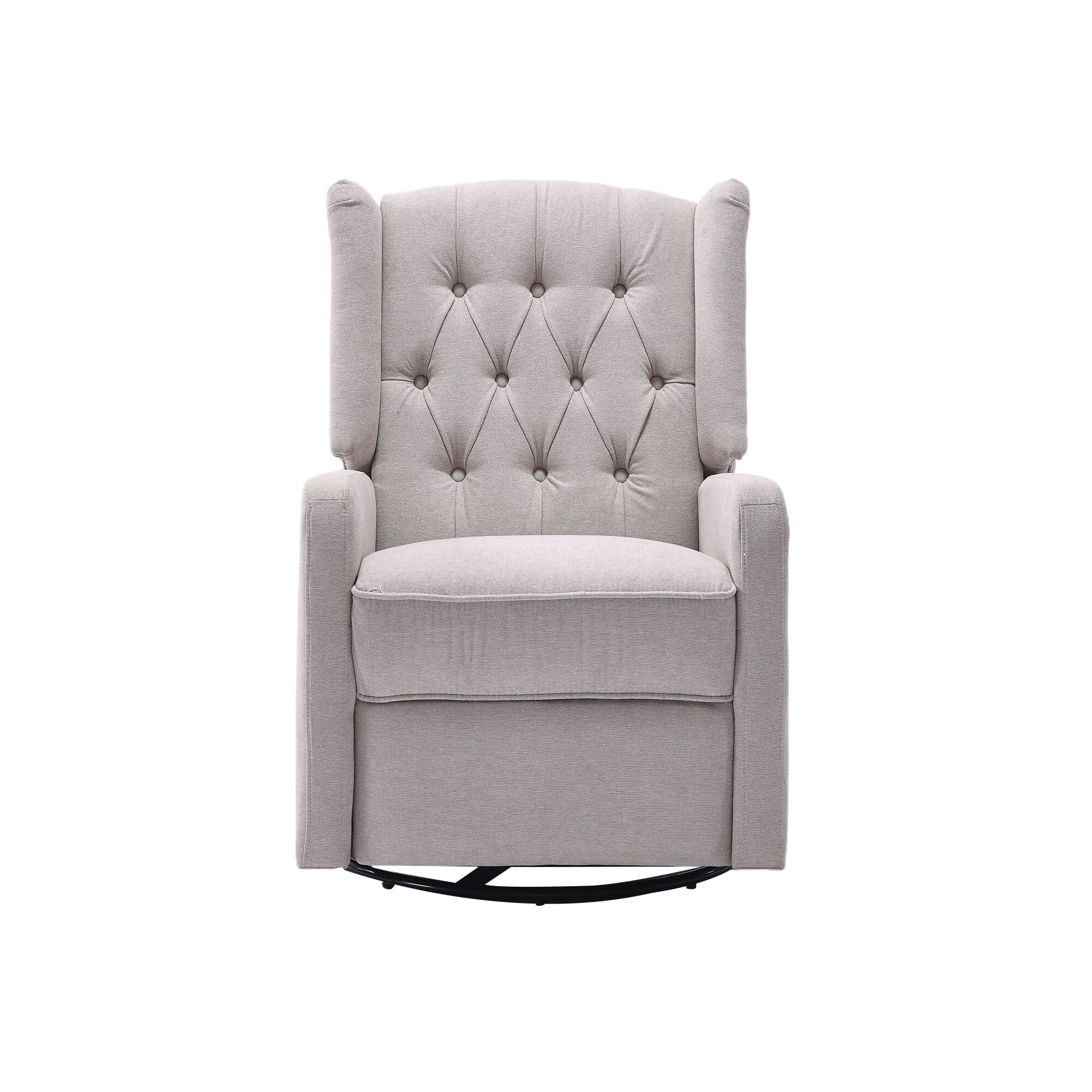 COOLMORE Rocking Recliner Chair,360 Degree Swivel Nursery Rocking Chair,Glider Chair,Modern Small Rocking Swivel Recliner Chair for Bedroom,Living Room Chair Home Theater Seat (Beige)