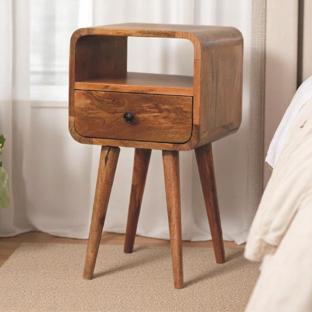 Mini Oakish Curve Open nightstand