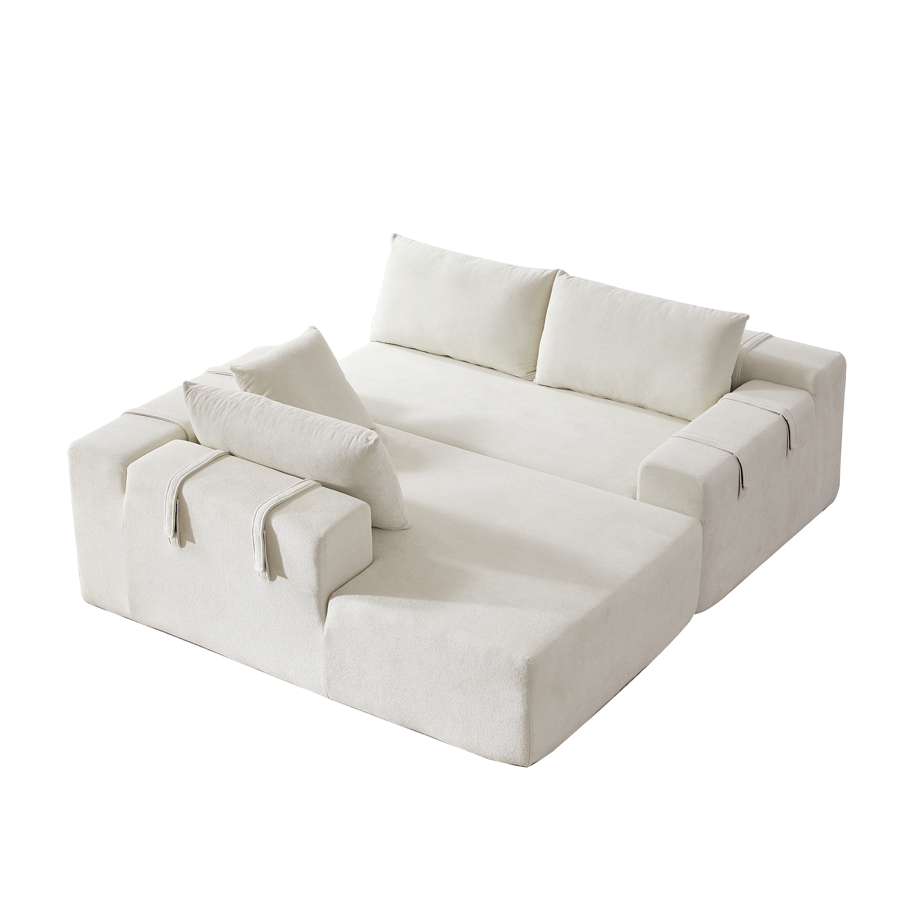 Modern Chenille Upholstered Sectional Sofa Couch Set,Modular 108' L Shaped Sectional Living Room Sofa Set With 6 Pillows,Free Combination Sofa Couch for Living Room,Bedroom(Left Chaise)