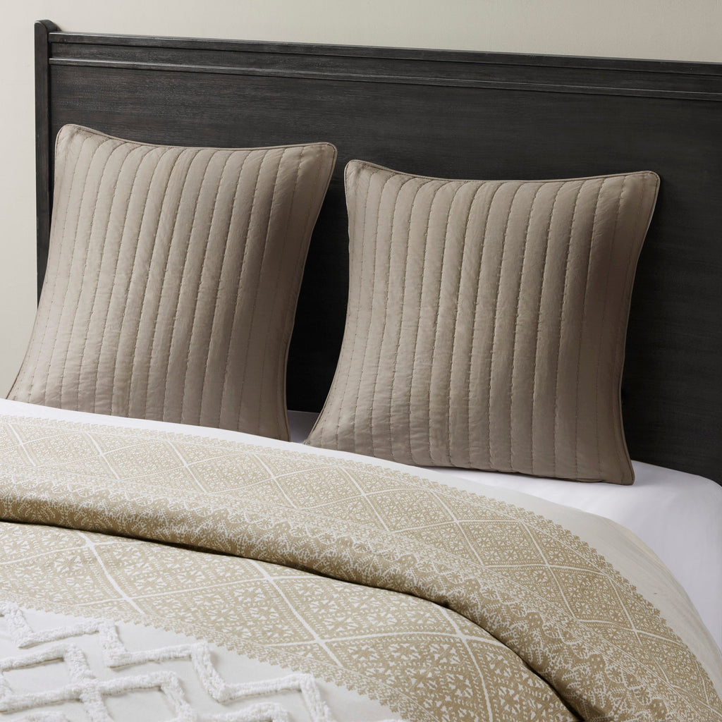 Cotton Quilted Euro Sham Taupe Euro Sham