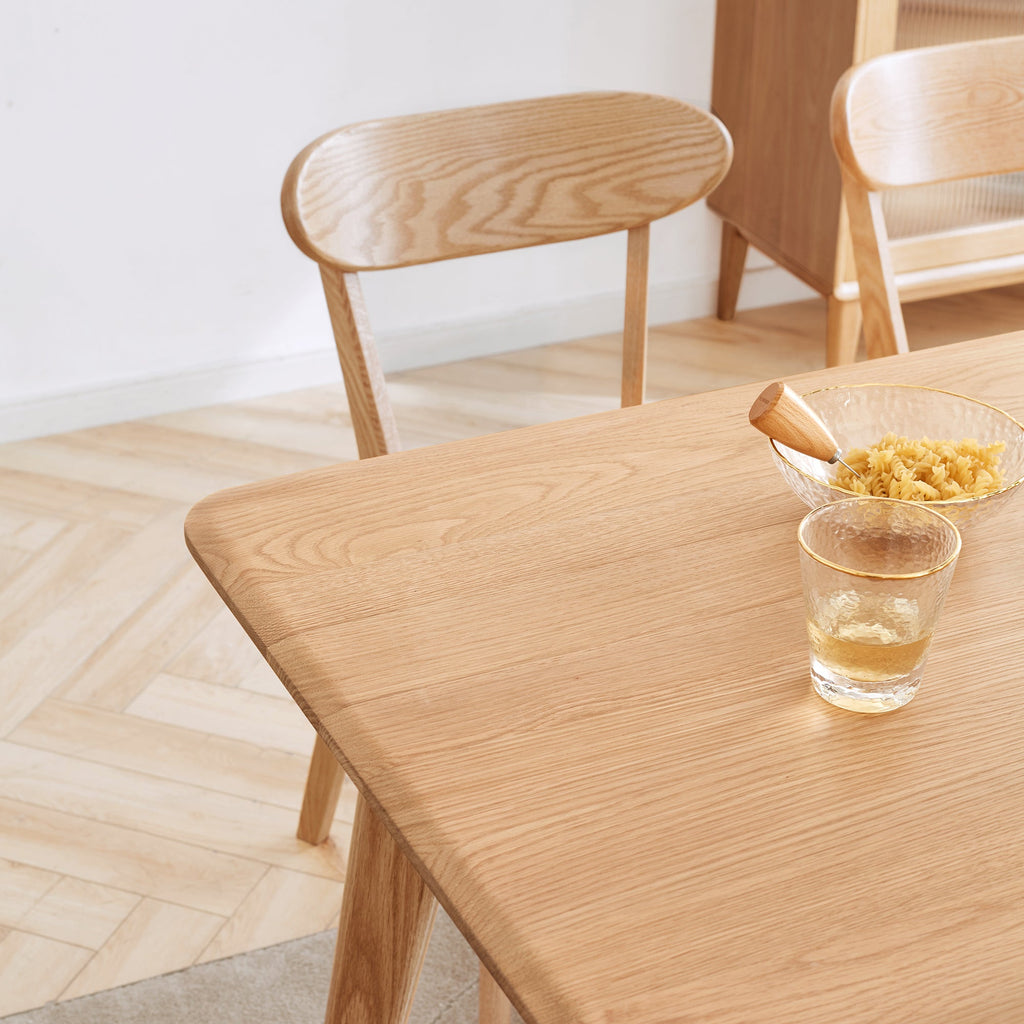 Natural Oak Dining Chair Set of 2 - Solid Wood, FAS Grade, 46.5 * 54 * 80cm