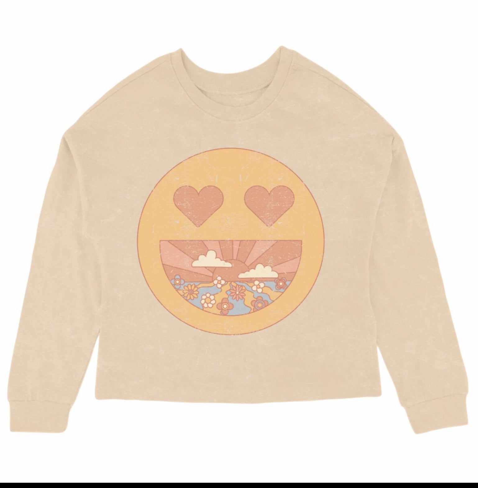 Tiny Whales - Get Happy Oversized Long Sleeve Tee