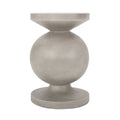 Modern End Table with Pedestal Base in Natural Magnesium Oxide, 17.25' x 17.25' x 26.50'