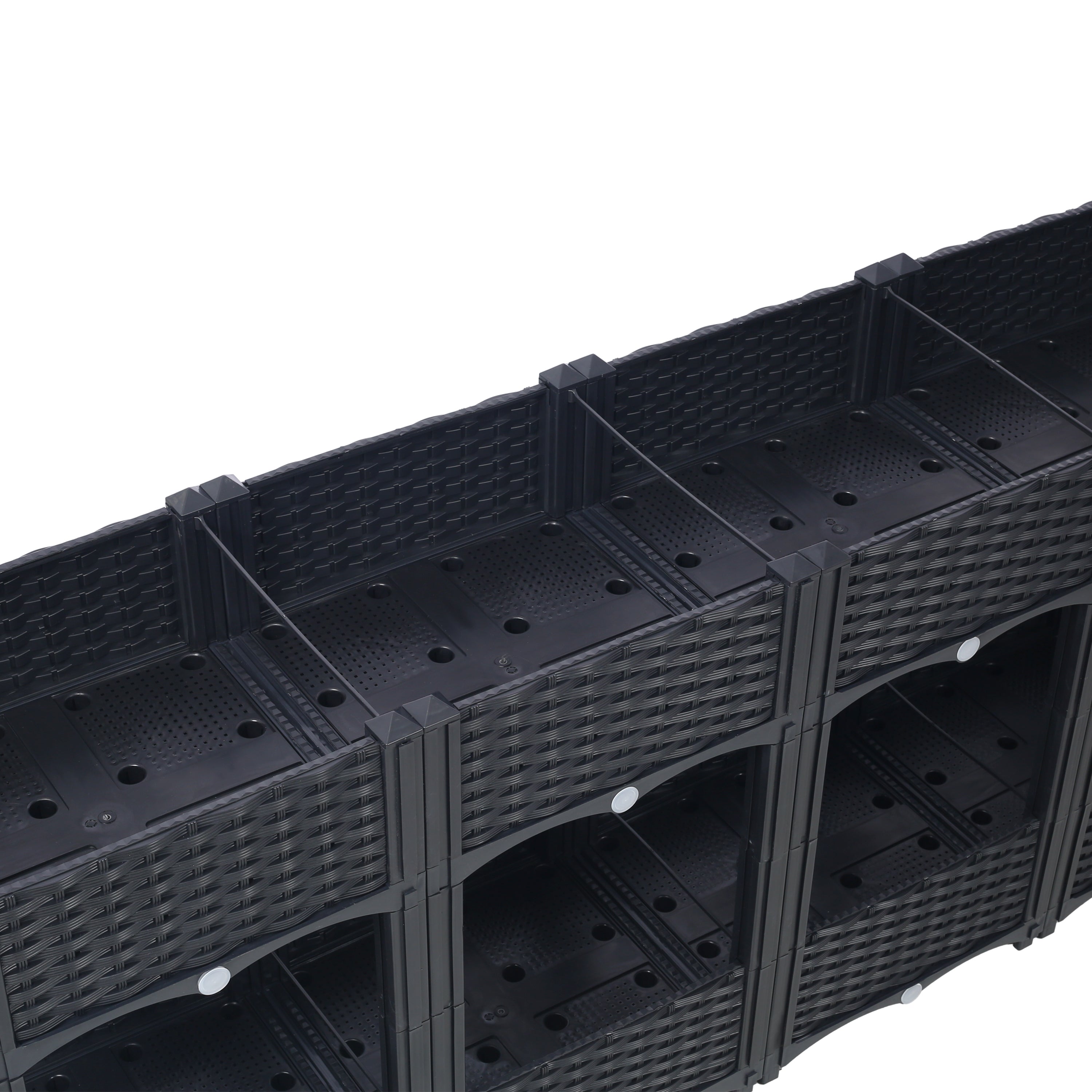 Planter Raised Beds - Elevated Planter Garden Box with Drainage Plug Raised Garden Beds for Vegetable/Flower/Herb Outdoor Standing Planter Beds Gardening Kit,Black,63'x15.7'x27.7'