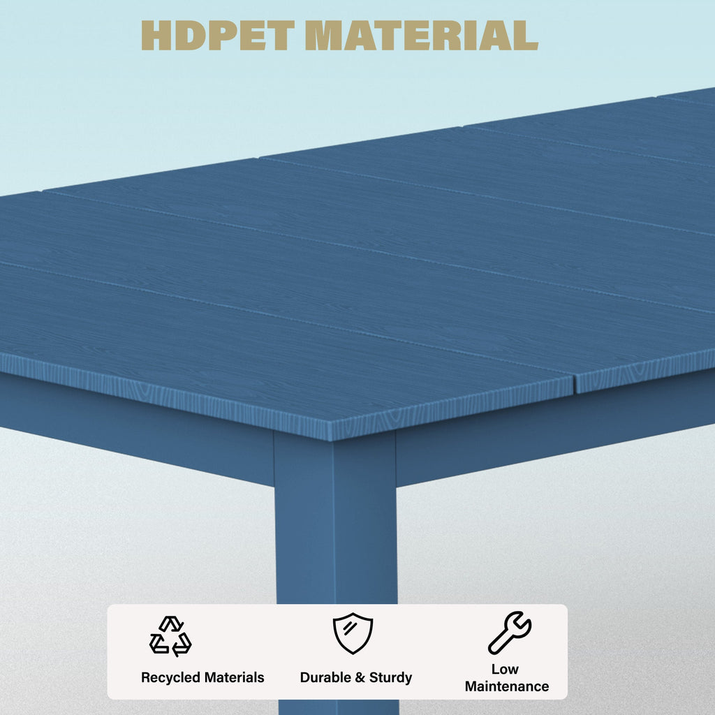 A single outdoor dining table that can be used in multiple scenarios
