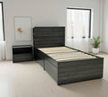 Robin Twin Storage Bed with 1 Nightstand in Dark Gray
