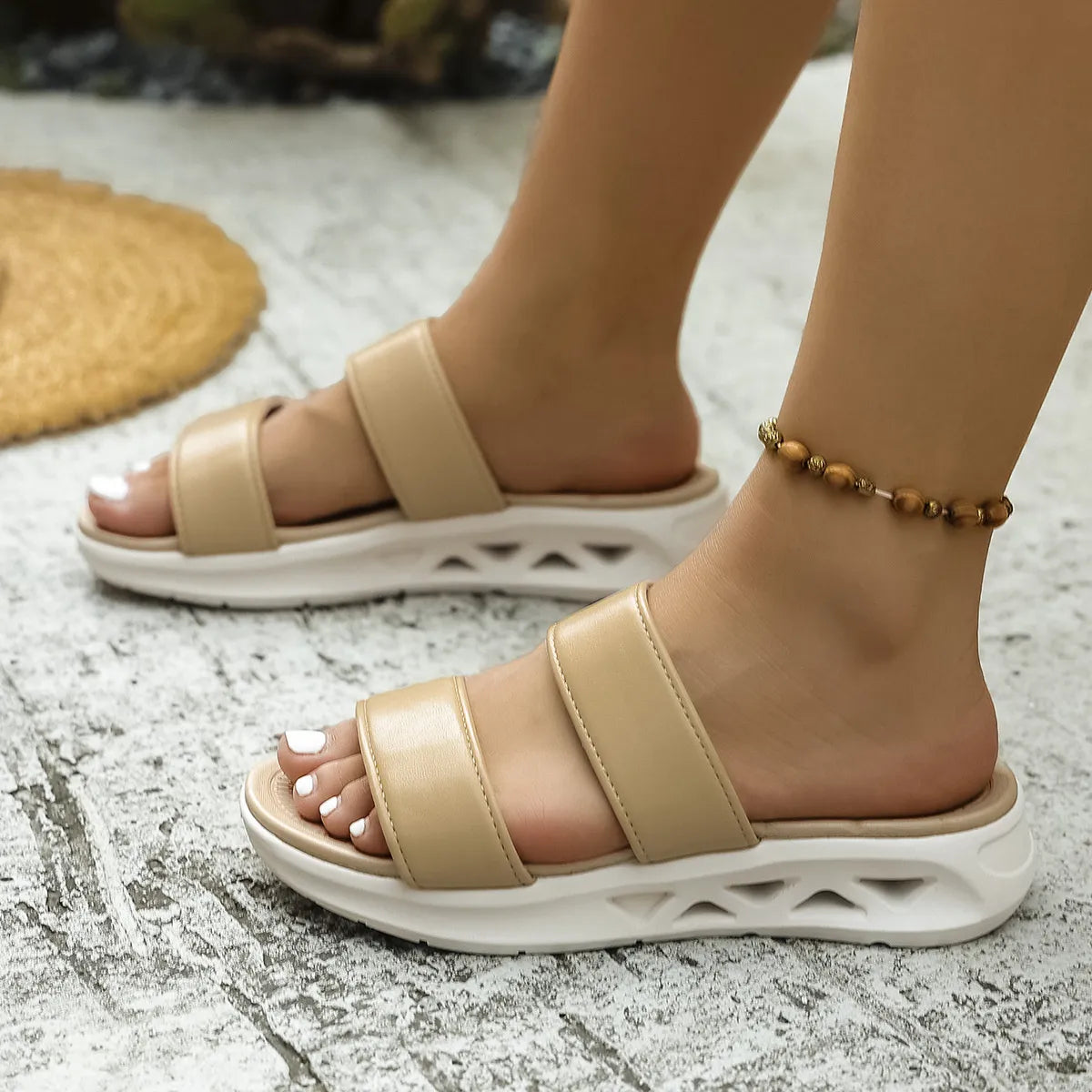 Dual-Strap Platform Sandals