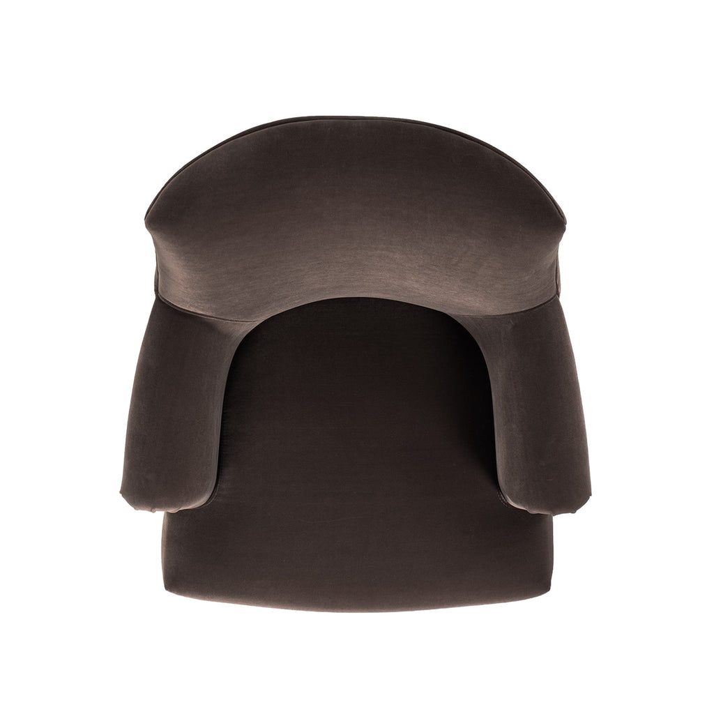 Eloise 30' Pleated Sock Arm Accent Armchair Deep Brown Performance Velvet