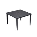 Outdoor Patio Aluminum 40'x40' Square Dining Table with Tapered Feet & 2'Umbrella Hole, Ember Black