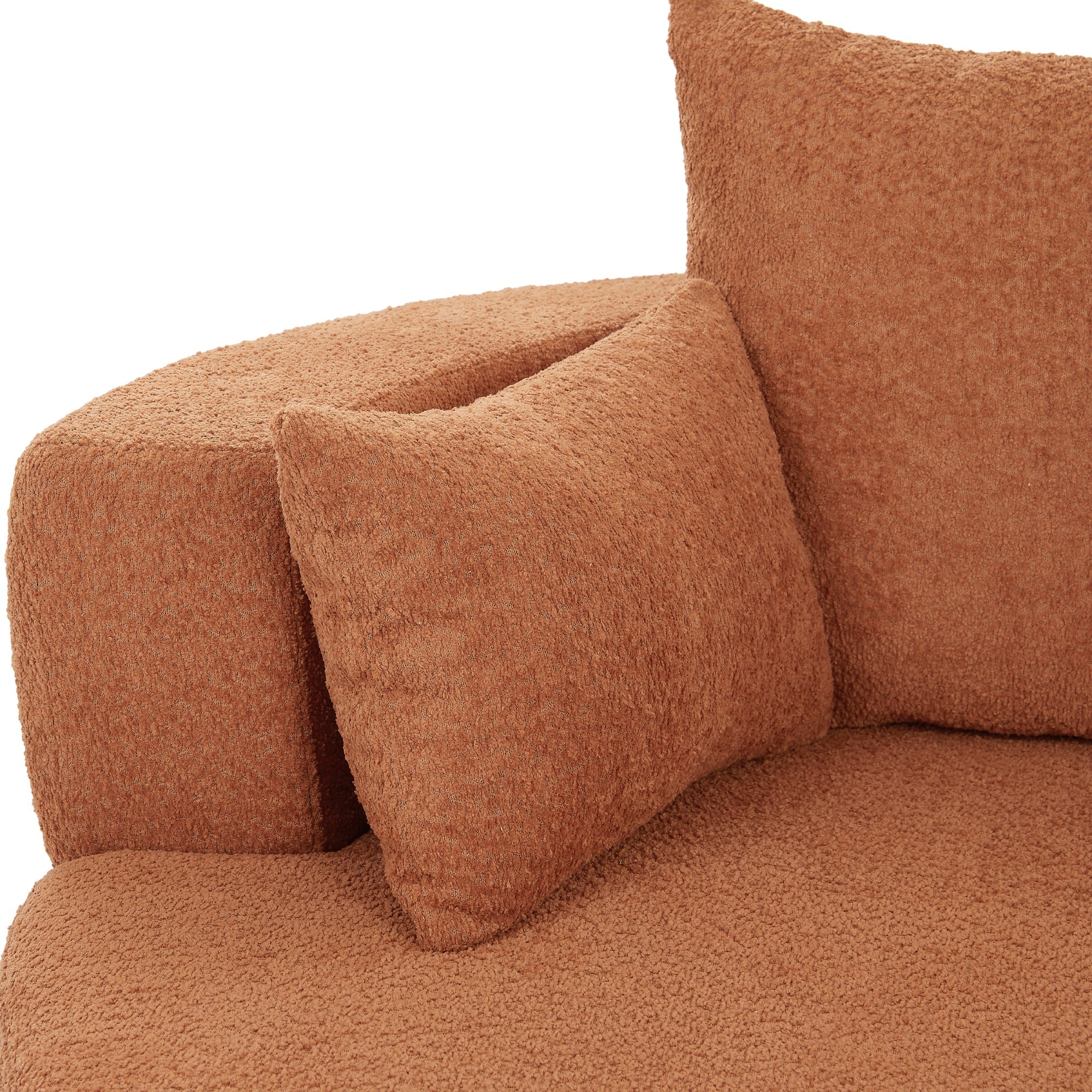 360° Swivel Accent Barrel Chair with Removable Pillows, Orange Red Chenille, 56.3 Inch