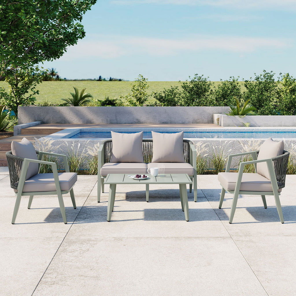 U_STYLE Durable and Comfortable Outdoor Seating Set,Suitable for Patios, Lawns, and Poolsides