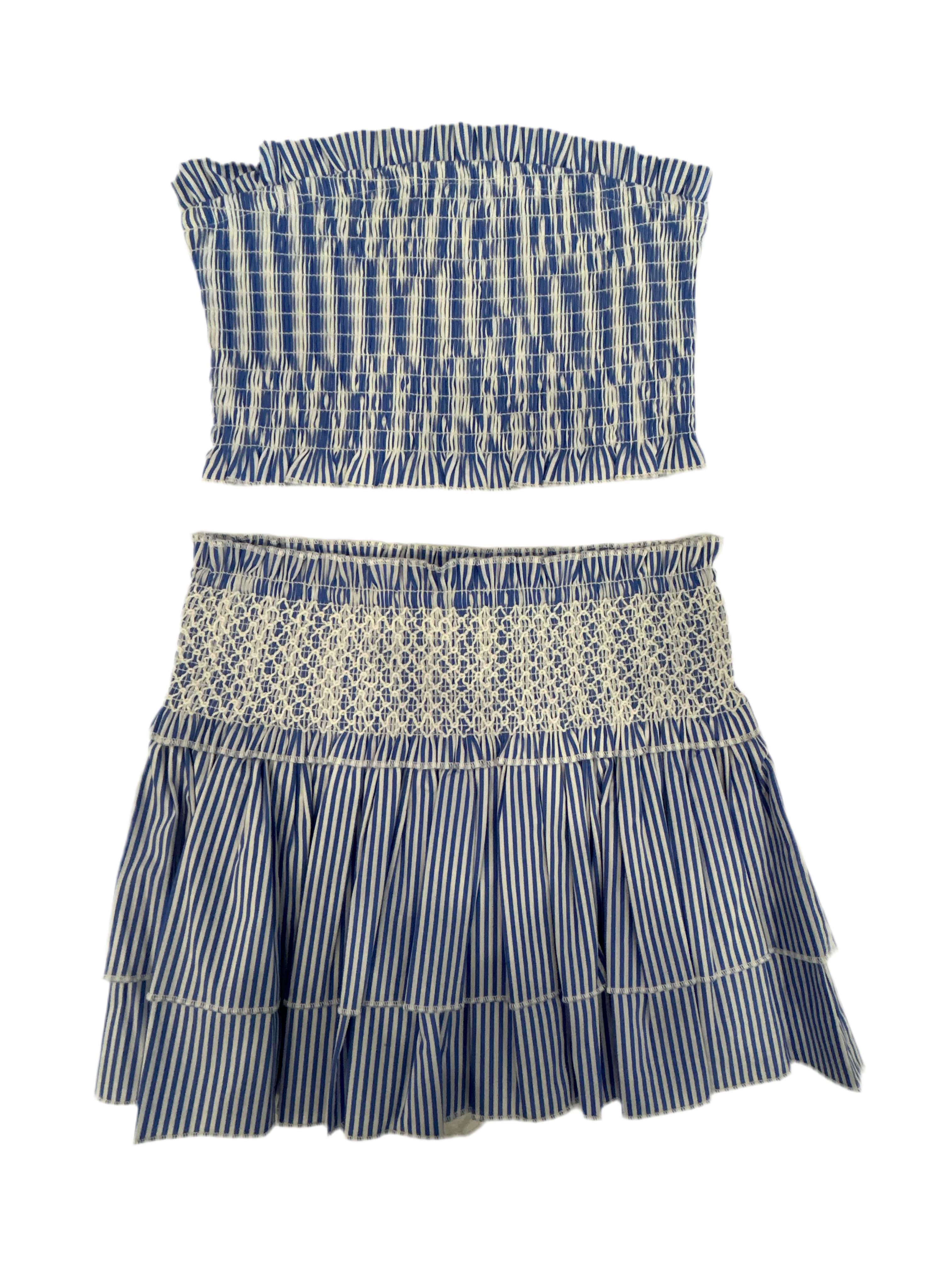 Katie J - Striped Tube Top & Skirt Set