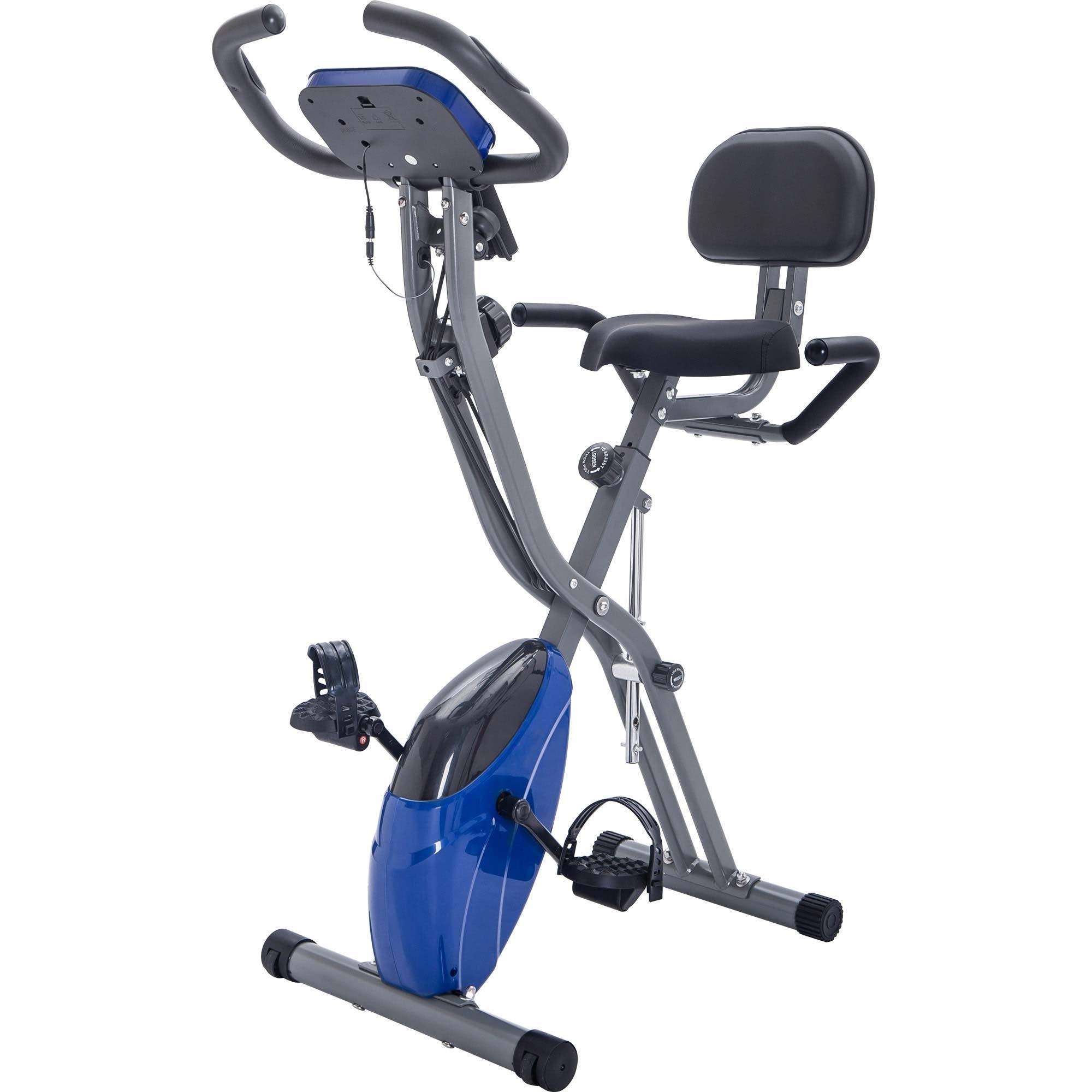 Exercise Bike,Workout Bikes for Home,Folding Stationary Bikes for Home with 16-Level Magnetic Resistance, 300LBS Capacity X-Bike Indoor Exercise Equipment with Heart Rate Sensor & LCD Monitor
