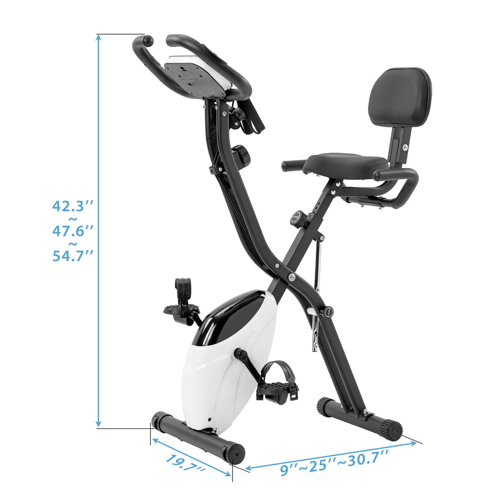 Exercise Bike,Workout Bikes for Home,Folding Stationary Bikes for Home with 16-Level Magnetic Resistance, 300LBS Capacity X-Bike Indoor Exercise Equipment with Heart Rate Sensor & LCD Monitor