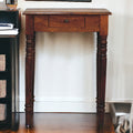 Artisan Furniture Solid Wood Chestnut Turned Leg Writing Desk, 1-Drawer, Brown