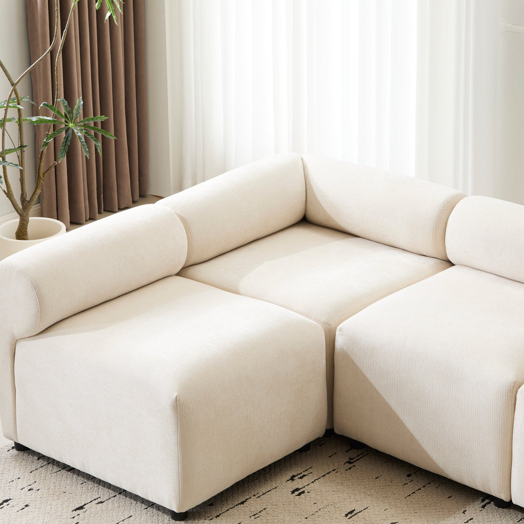 Evelyn 114 in.6-Piece U Shaped Modular Free Combination Sectional Sofa Couch for Living Rooms