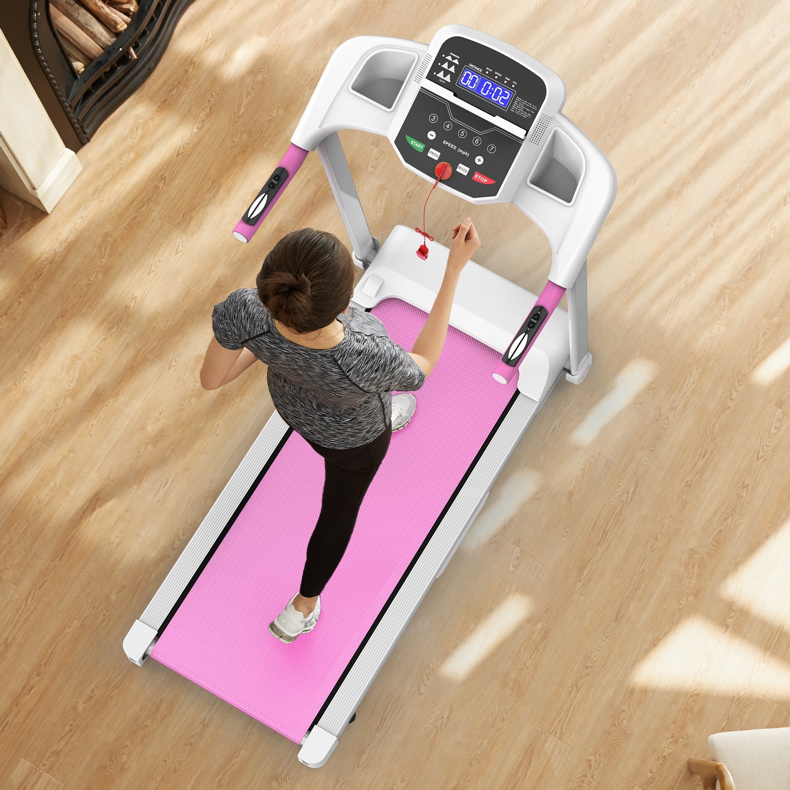 Foldable Treadmill 2.5HP Electric Folding Treadmill Running Walking Machine for Home Gym, Max 265 LBS Weight Capacity