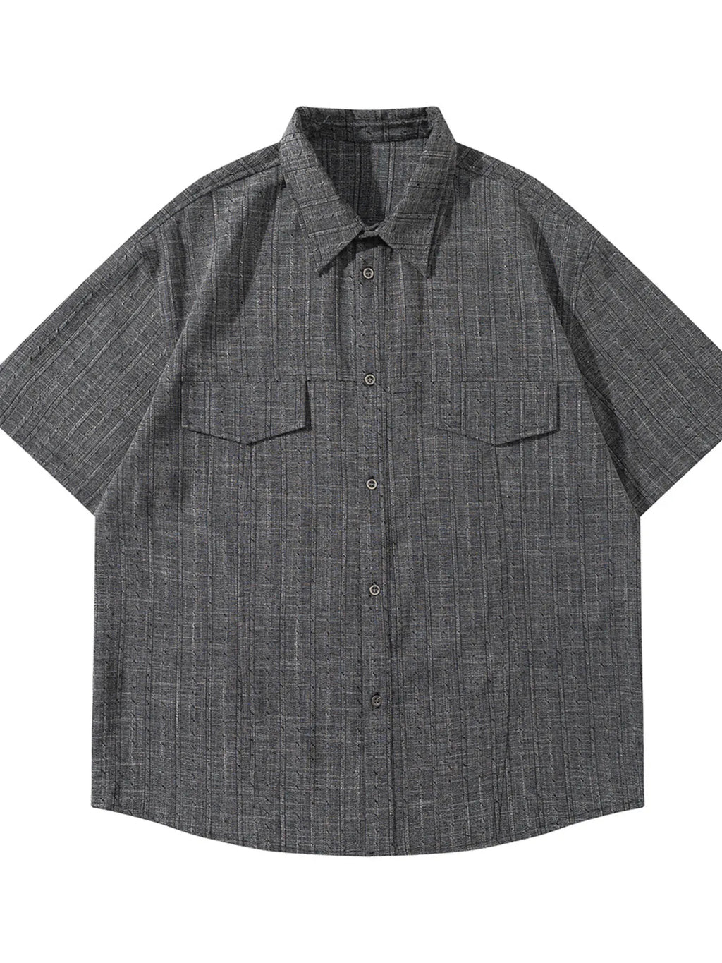 Oversized Short Sleeve Shirt with Chest Pockets