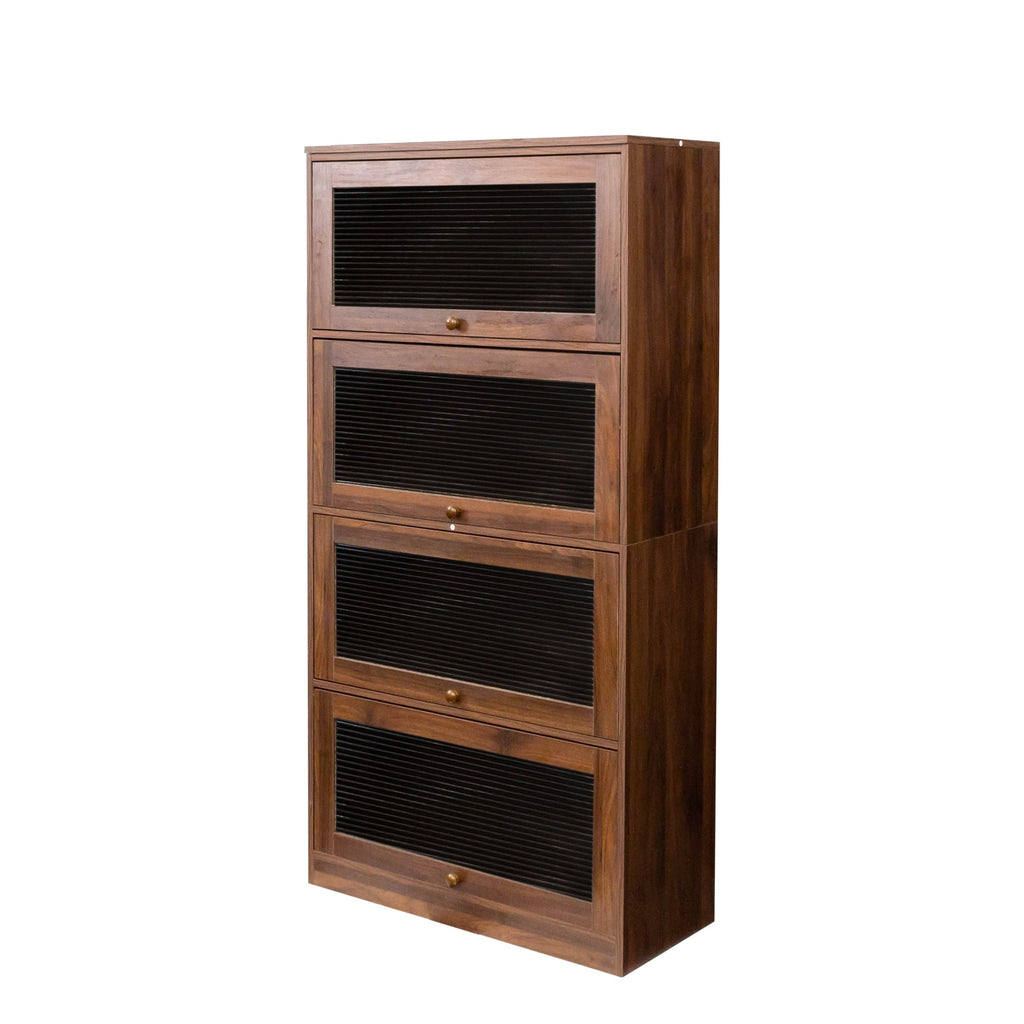 Bookcase Contemporary Closed Back Glass Doors Office Storage Cabinet Floor-to-Ceiling Low Cabinet Bookcase Against Wall Dustproof Bookshelf