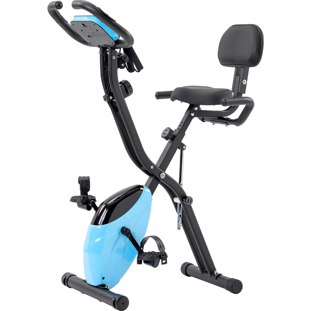 Exercise Bike,Workout Bikes for Home,Folding Stationary Bikes for Home with 16-Level Magnetic Resistance, 300LBS Capacity X-Bike Indoor Exercise Equipment with Heart Rate Sensor & LCD Monitor