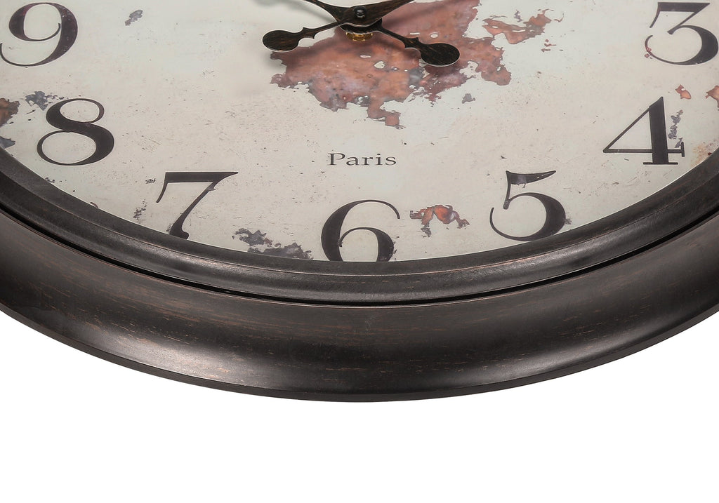 Clocks, 20' Round, Wall Clock, Brown, Transitional