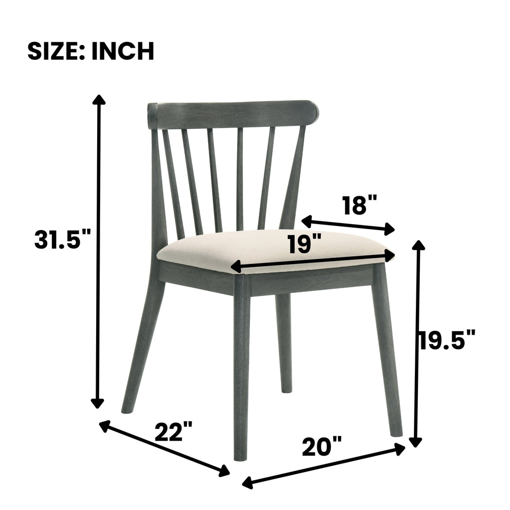 2-Piece Rustic Dining Chairs, Solid Wood Frame, Farmhouse Design, Easy Assembly