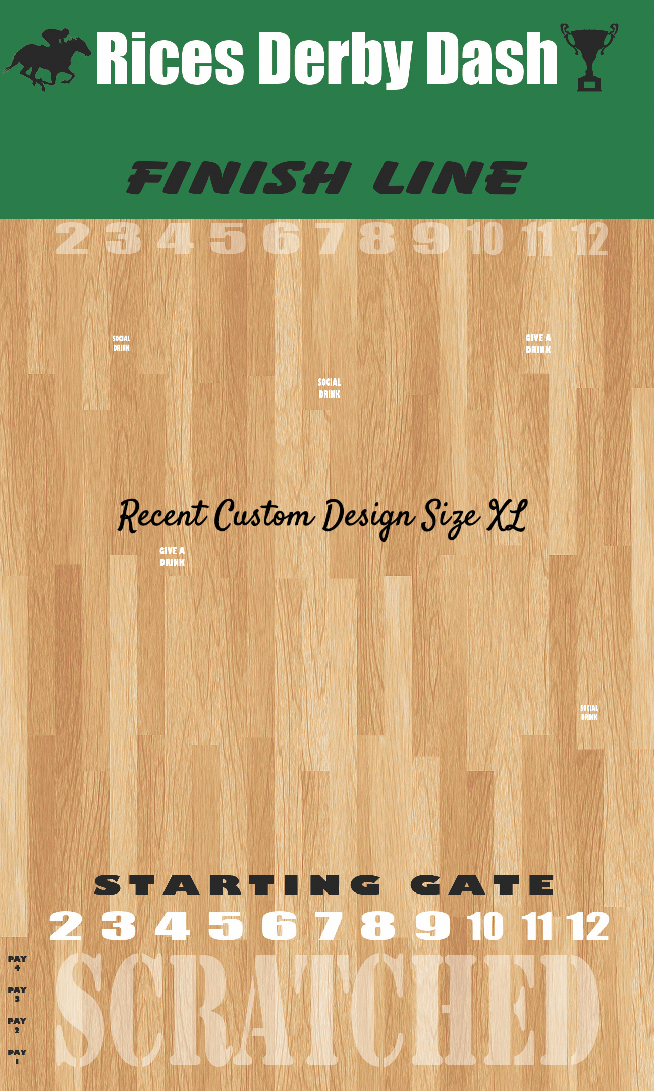 The Horse Race Game Plain or Custom Theme