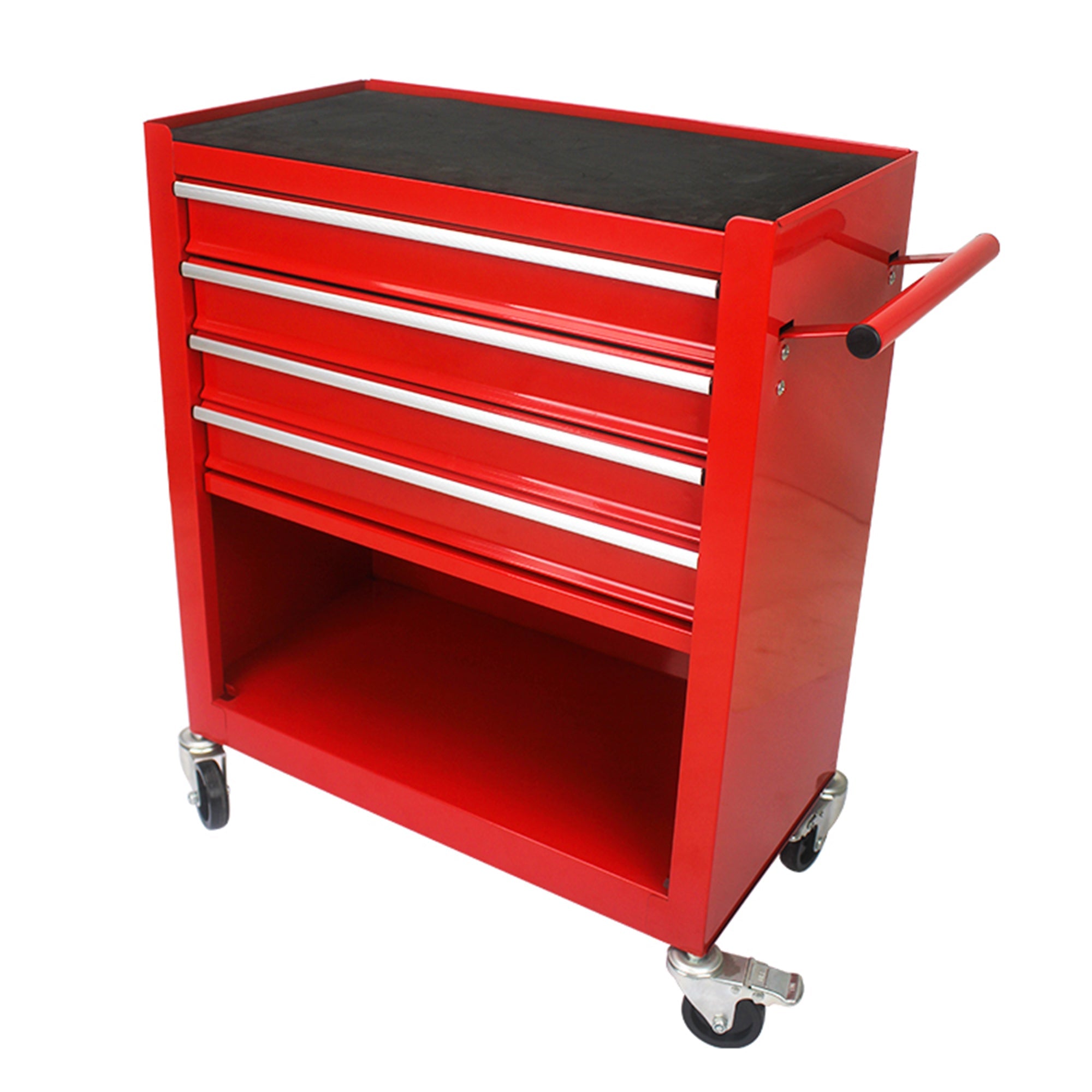 4 DRAWERS MULTIFUNCTIONAL RED TOOL CART WITH WHEELS