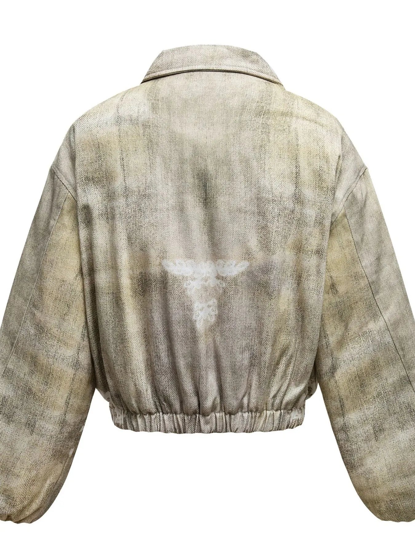 Distressed Paint Splatter Zip Up Jacket