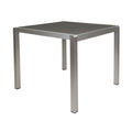 Fizz 35' Outdoor Square Dining Table with Aluminum Frame, Grey and Silver