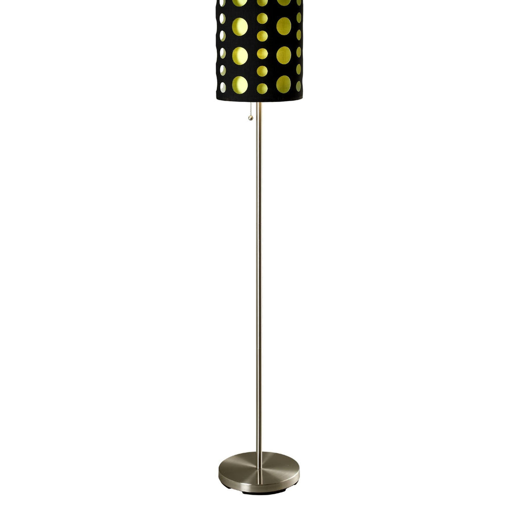 66' Tall Metal Floor Lamp, Retro design with Black and Green Shade