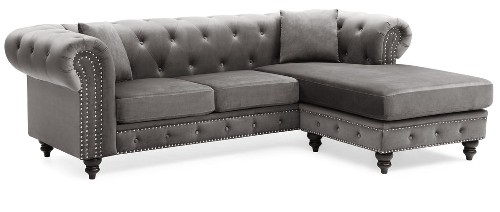 Nola G0350B-SC Sofa Chaise (Without Ottoman) , DARK GRAY