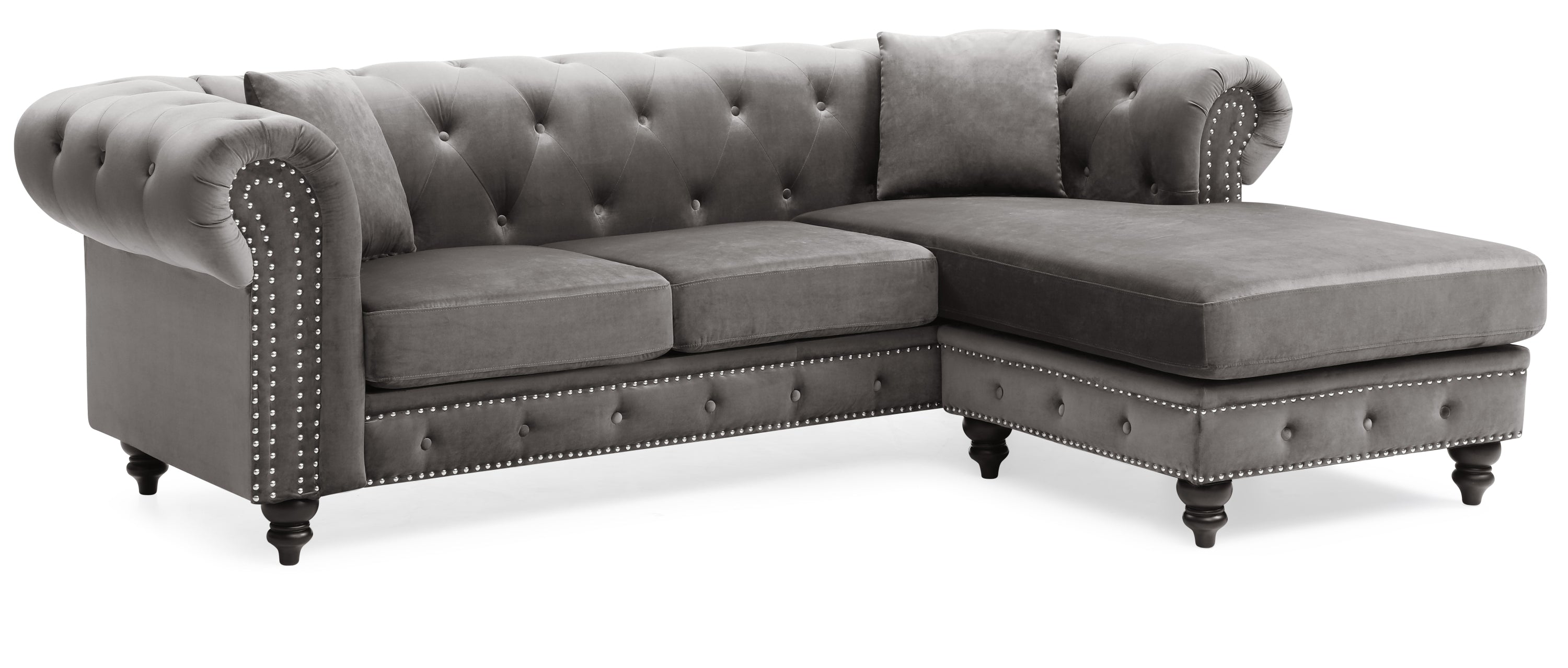 Nola G0350B-SC Sofa Chaise (Without Ottoman) , DARK GRAY