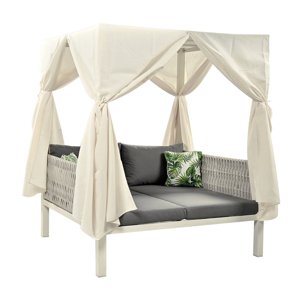 U_Style  Outdoor Patio Sunbed with Curtains, High Comfort, Suitable for Multiple Scenarios