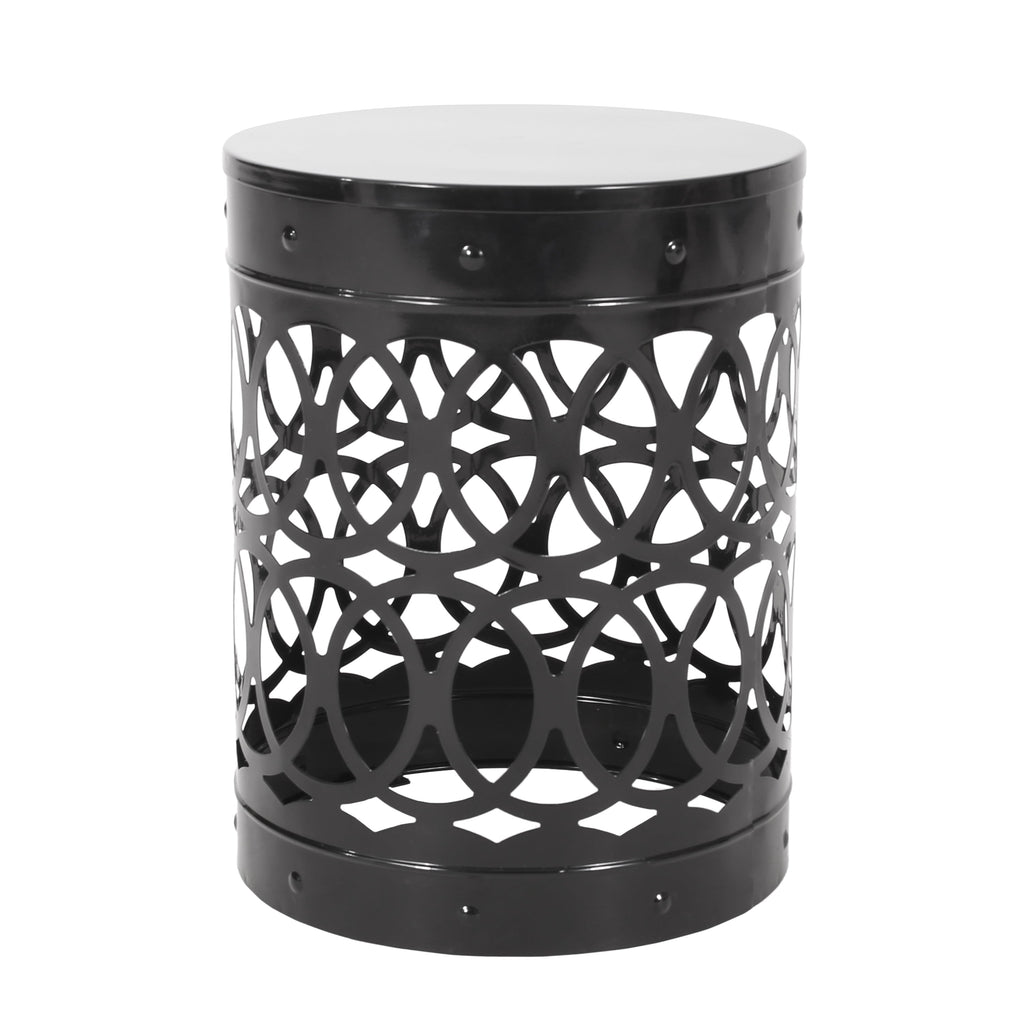 Delight Powder-coated Iron End Table, Set of 2, Black