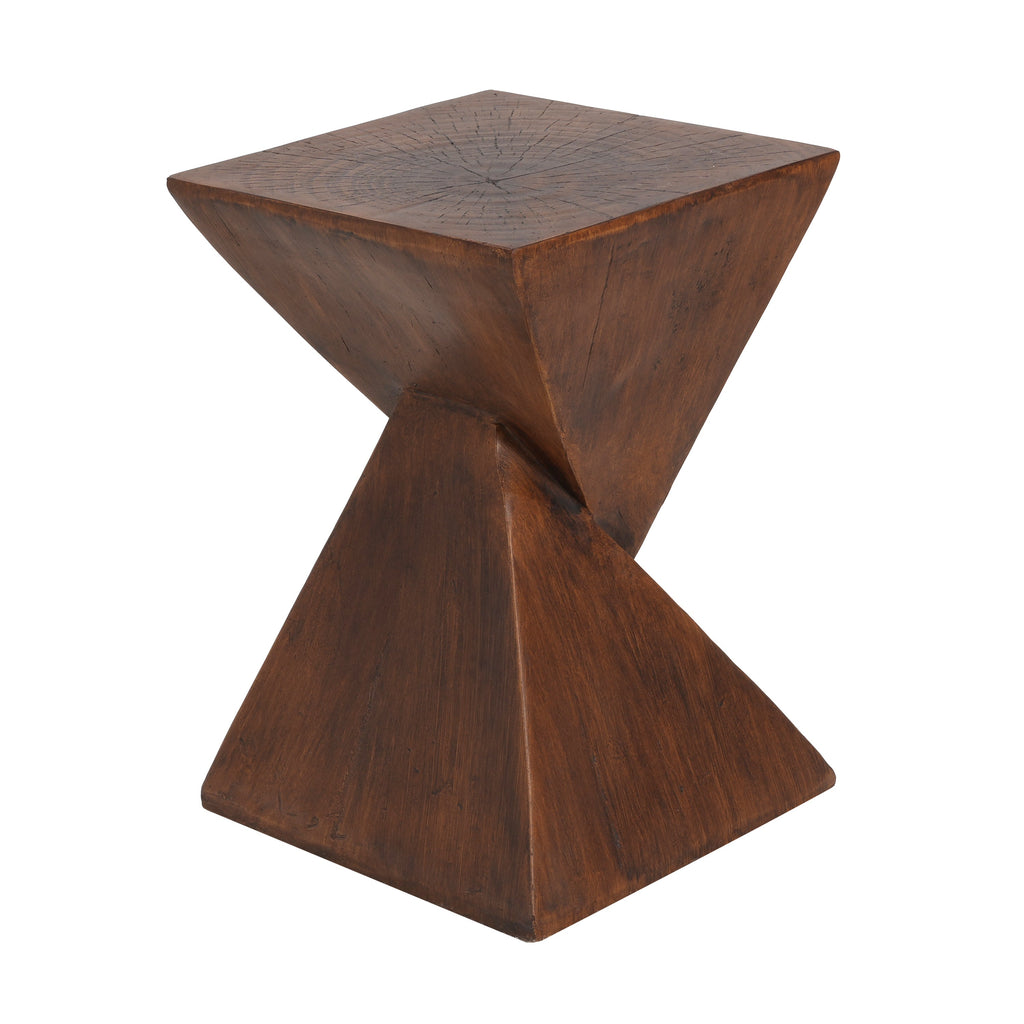 GEOMETRIC MGO SIDE TABLE,DARK BROWN COLOR