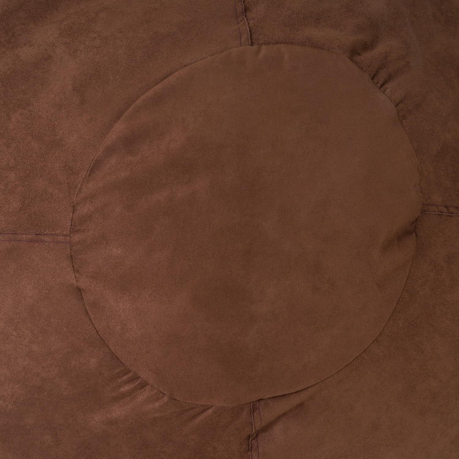5-Foot Comfortable High-Density Shredded Foam Bean Bag Chair for Kids and Adults, with Removable Microsuede Cover, Ideal Reading and Bedroom Floor Lounge, French Roast