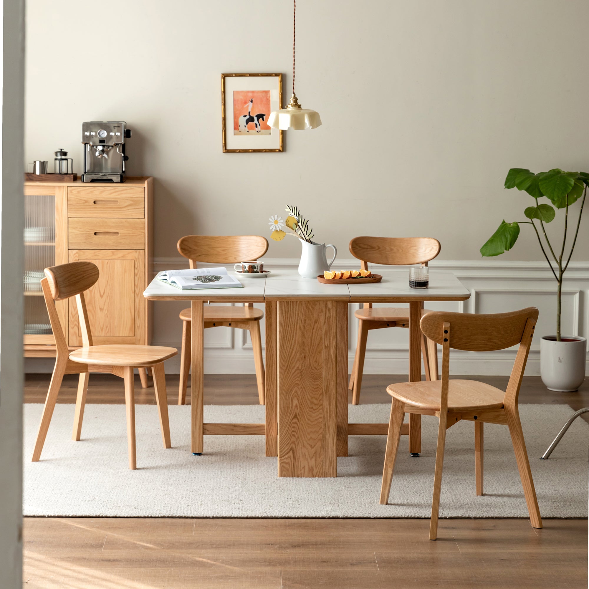 FAS Grade Oak Dining Chair Natural Wood Made in North America Solid and Simple Design 46.5 * 54 * 80cm