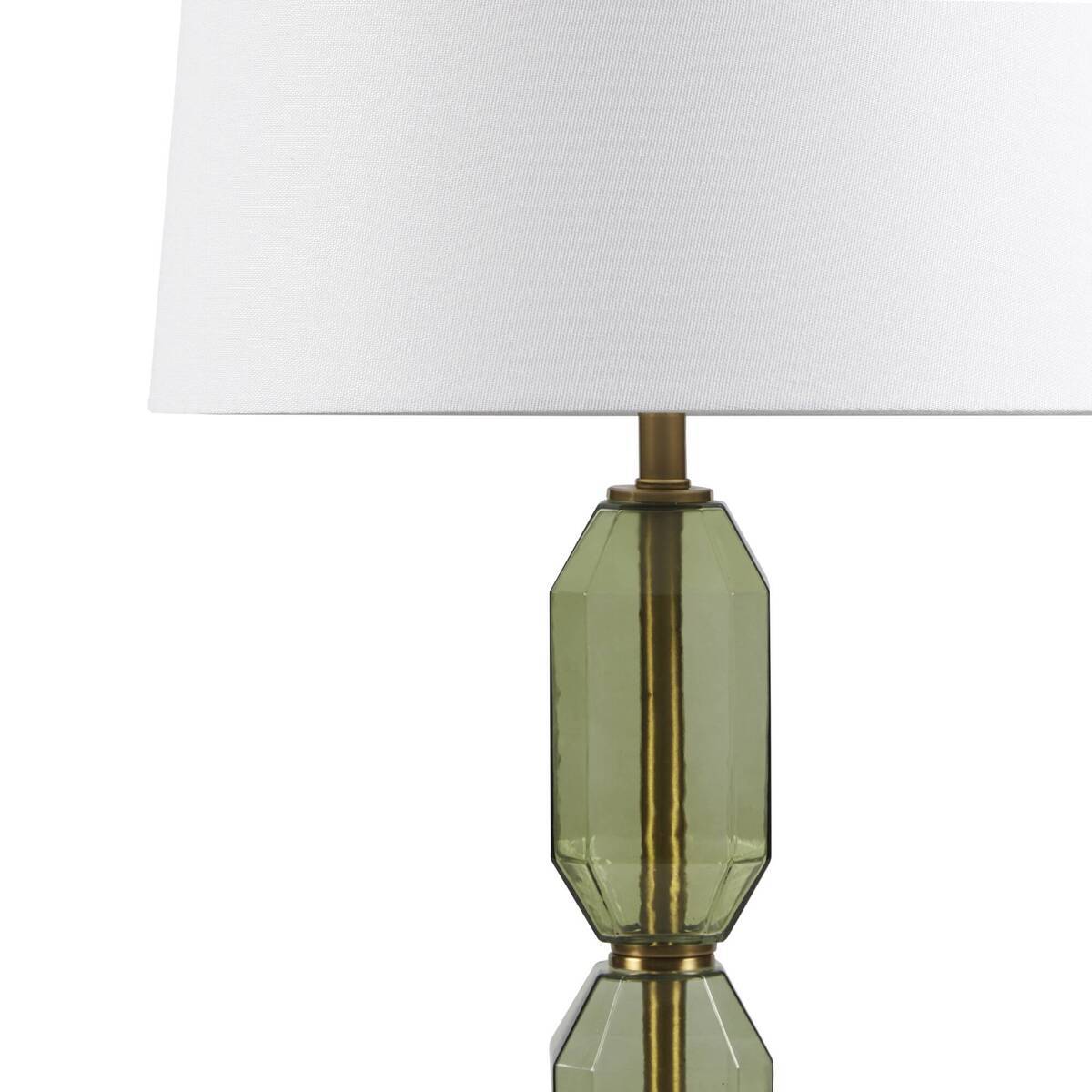 Faceted Green Glass Table Lamp Green See below