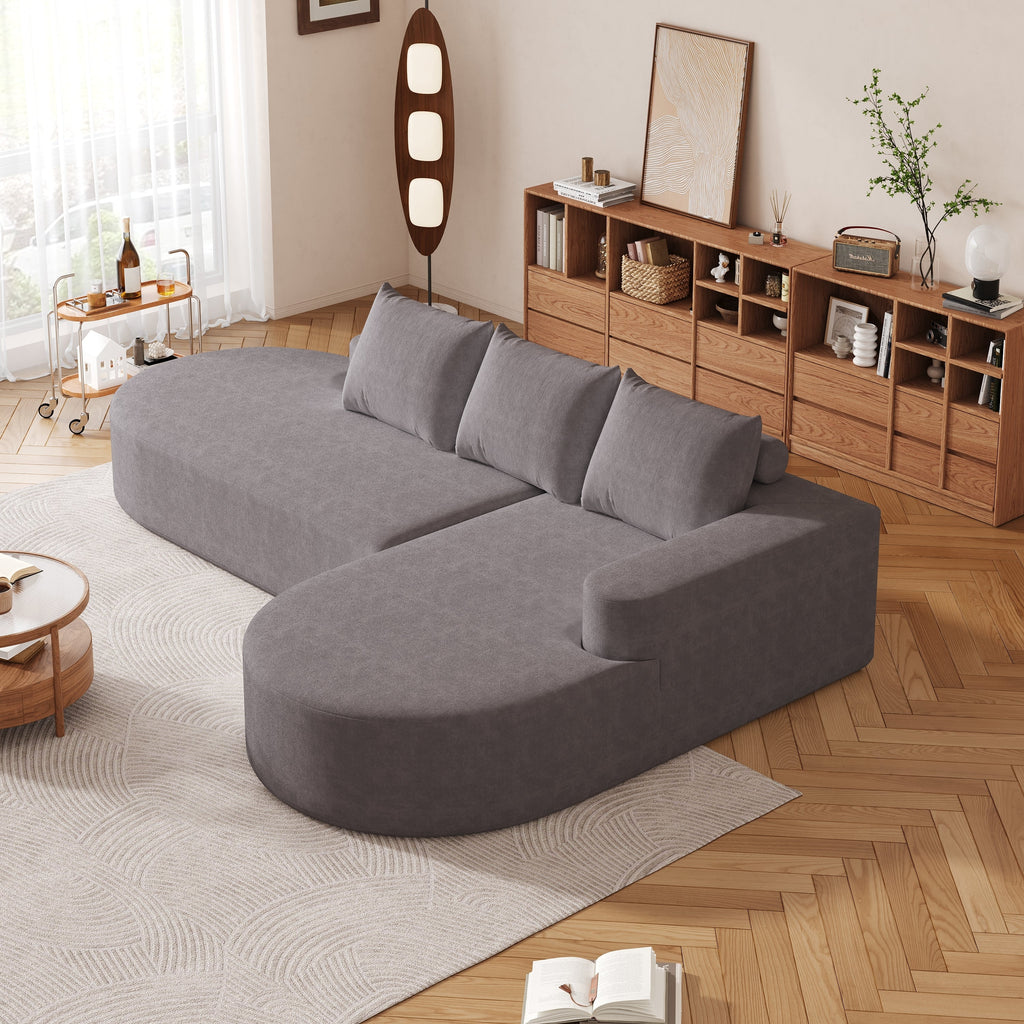 Modern Curved sofa ,Chenille Upholstered Sectional Sofa Couch Set,Modular 108.5' L Shaped Sectional Living Room Sofa Set With 3 Pillows,Free Combination Sofa Couch for Living Room,Bedroom