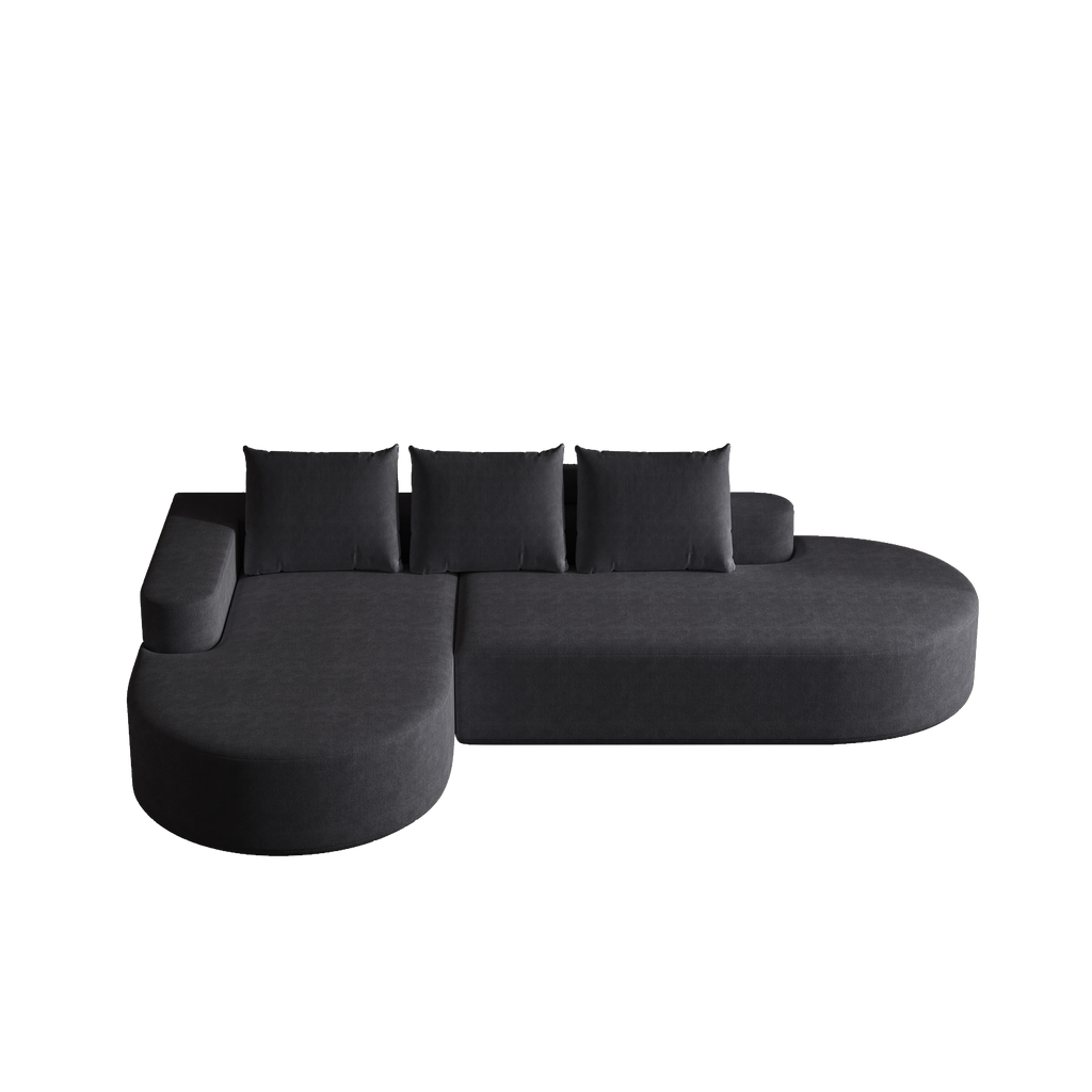 Modern Curved sofa ,Chenille Upholstered Sectional Sofa Couch Set,Modular 108.5' L Shaped Sectional Living Room Sofa Set With 3 Pillows,Free Combination Sofa Couch for Living Room,Bedroom