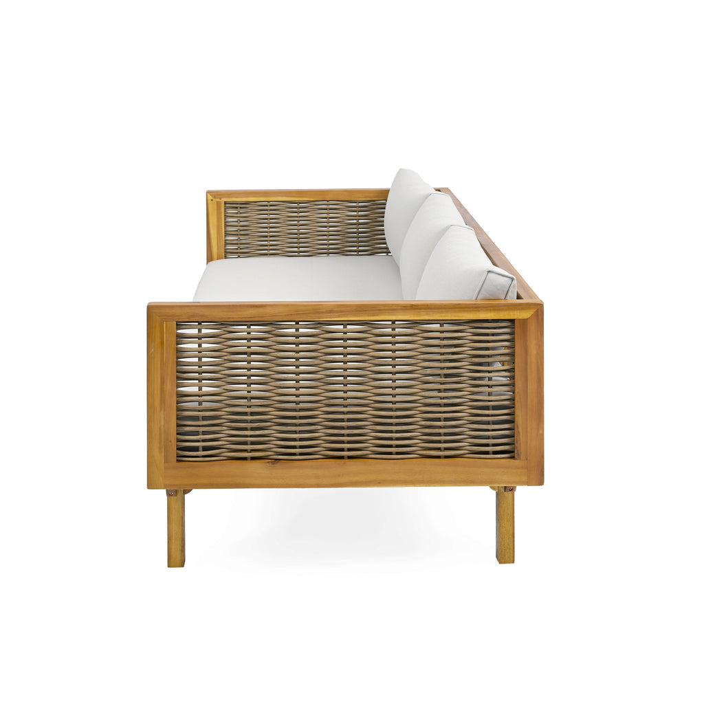 PATIO FURNITRE SETS : CLAREMONT 3 SEATER DAYBED + ACACIA WOOD TABLE