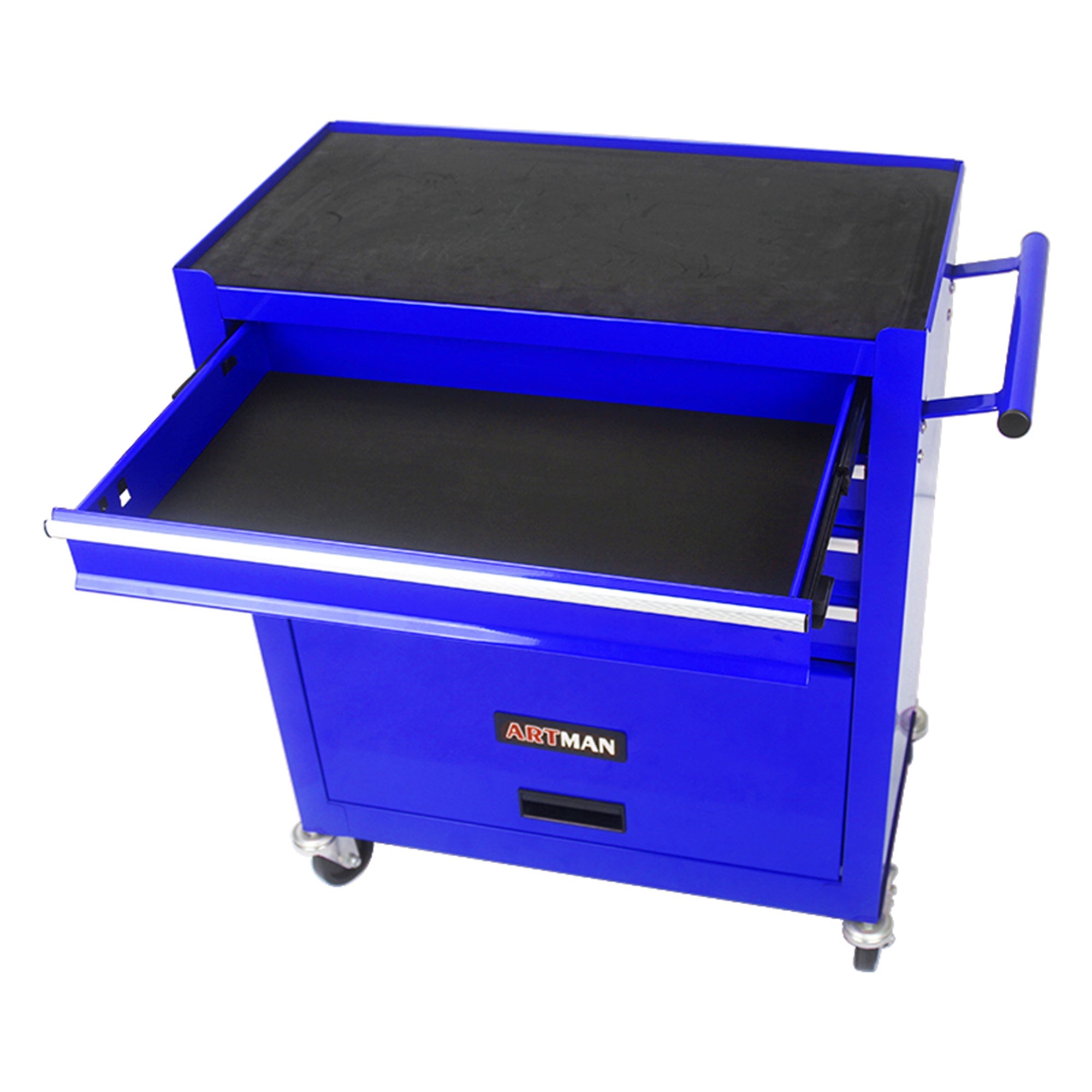 4 Drawers Multifunctional Tool Cart With Wheels-Blue