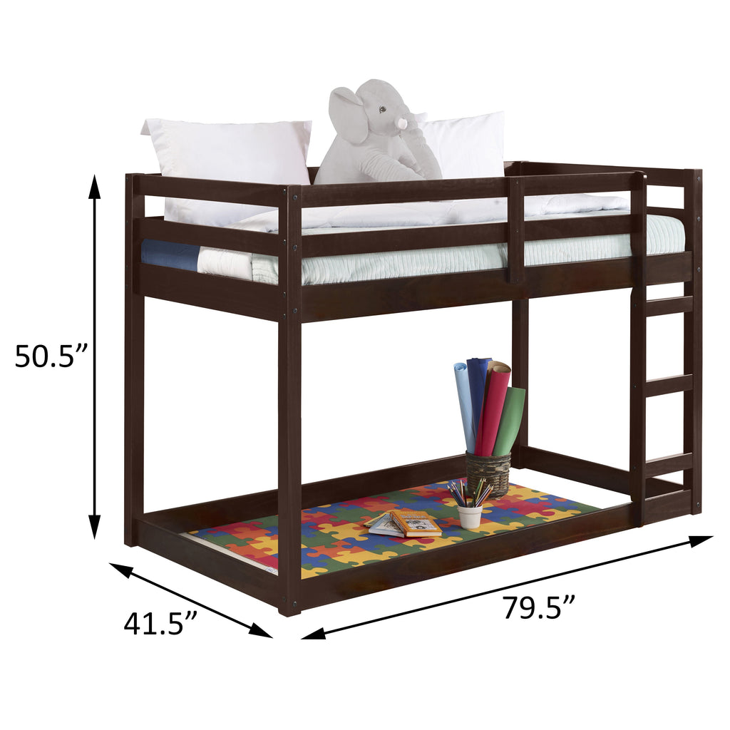 Espresso Twin Loft Bed with Ladder