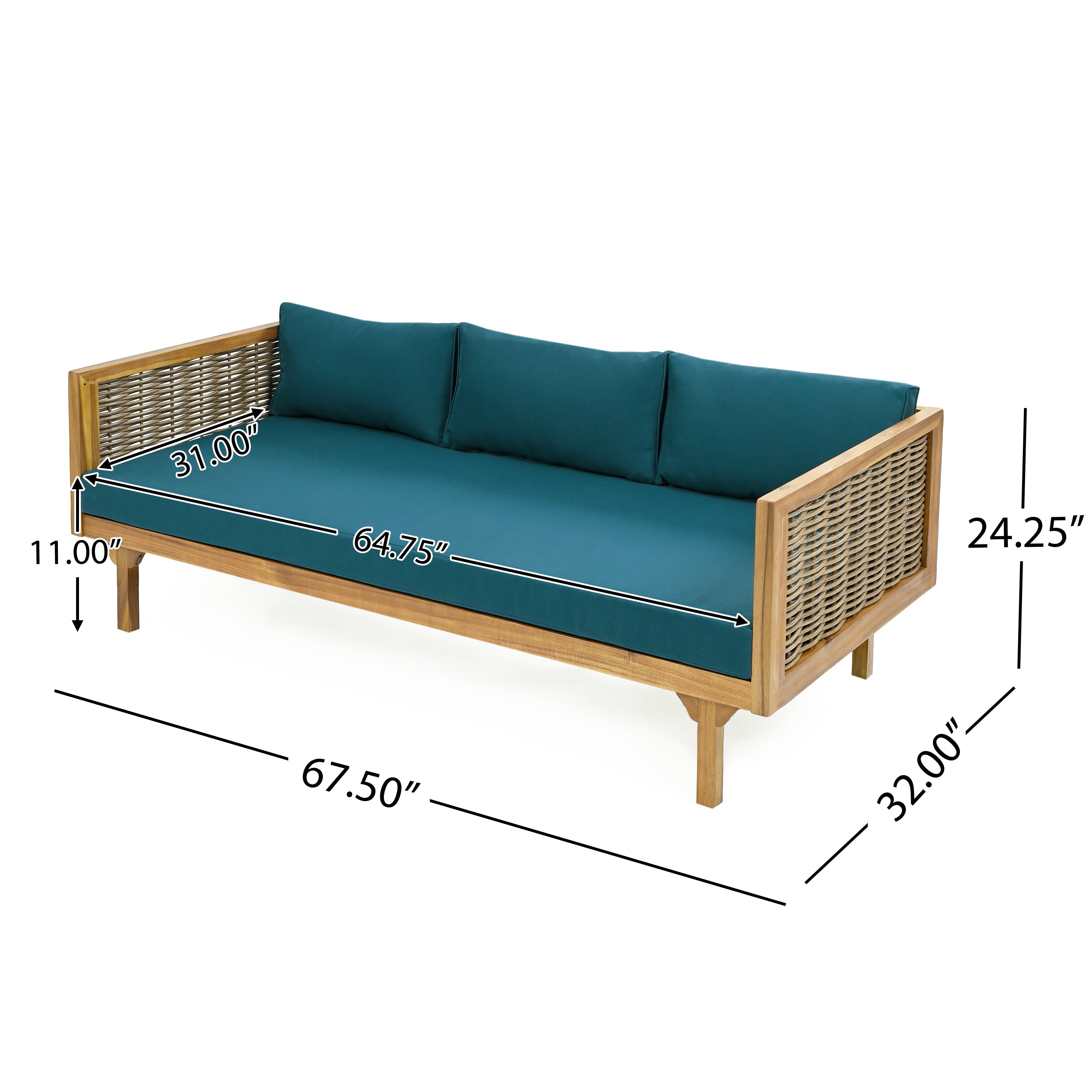 PATIO FURNITRE SETS : CLAREMONT 3 SEATER DAYBED + ACACIA WOOD TABLE