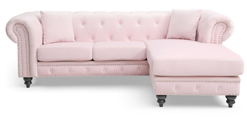 Glory Furniture Nola G0354B-SC Sofa Chaise ( 3 Boxes ) , PINK