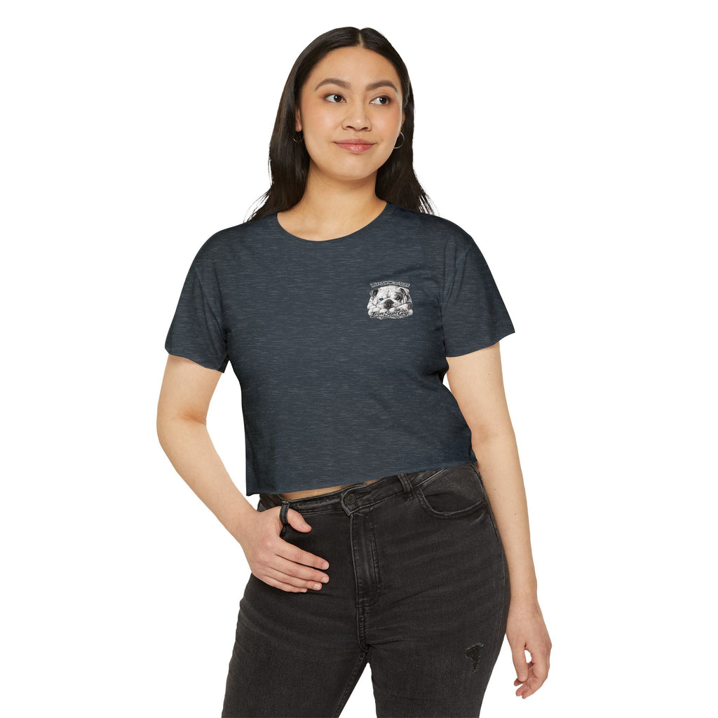 Bulldog Graphic Crop Top — “That Swing Was Ruff” Iron Sight Golf